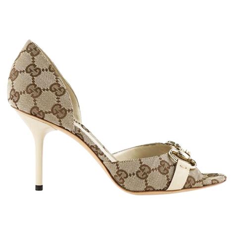 gucci cream heels|Gucci heels open toe.